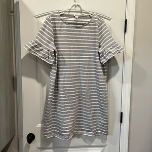 J. Crew Bell Sleeved Striped Dress